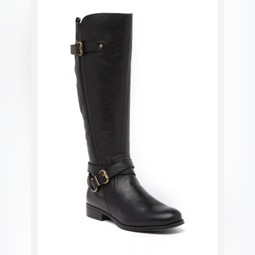 NATURALIZER Women’s June Black Leather Riding Knee High Boots Size 9.5 NEW
